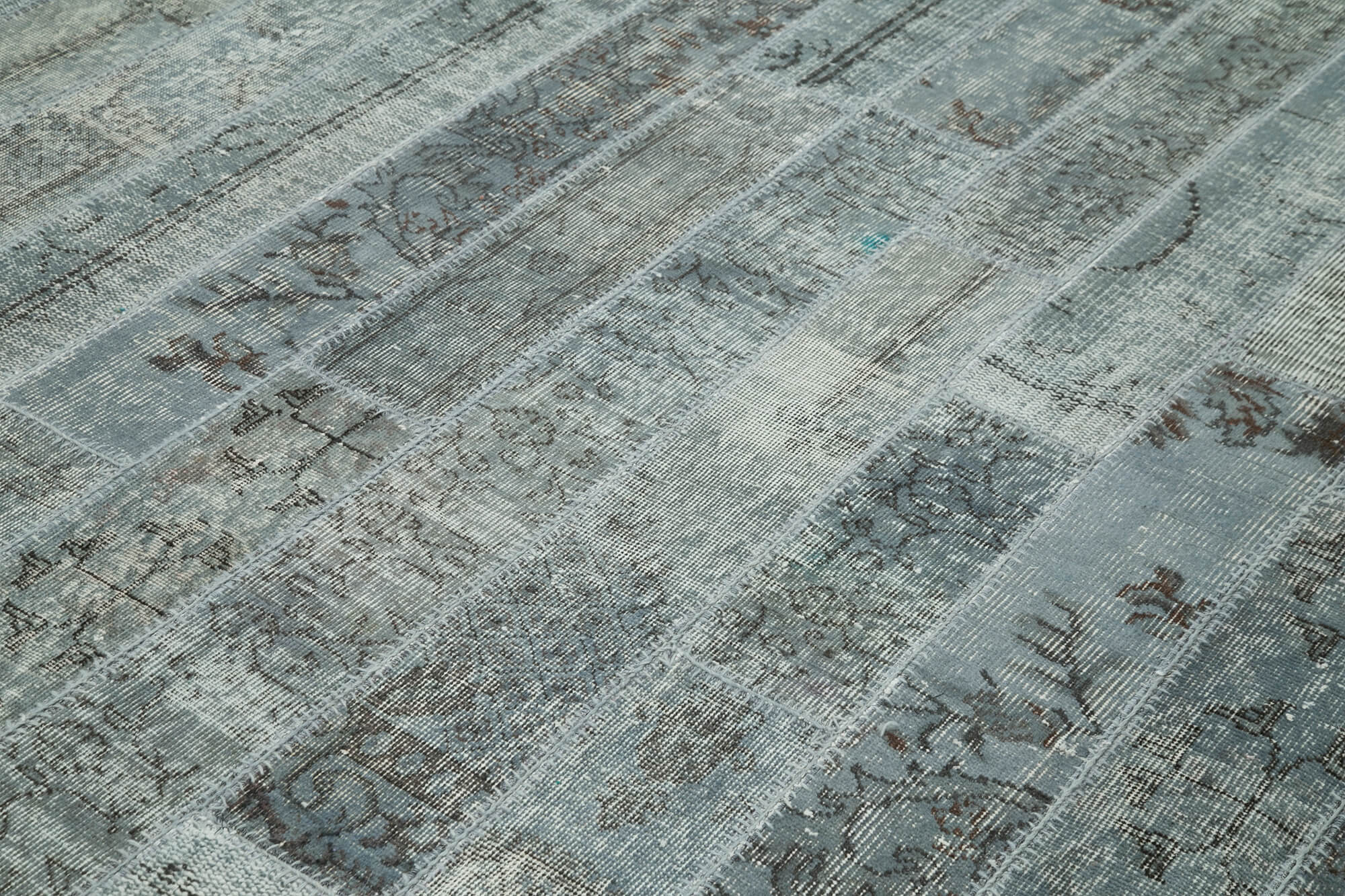 Handmade Patchwork Rug – Kirk Yama Grey Cotton Wool Area Rug 8'2'' x 9'11''