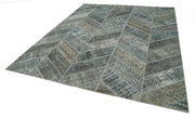 Handmade Patchwork Rug - Kirk Yama Grey Cotton Wool Area Rug 8'x10'2''