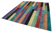 Handmade Patchwork Rug – Grey Area Rug 8'1'' x 9'8'' | Cotton Wool Durable Carpet