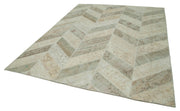 Handmade Area Rug - Beige Patchwork Turkish Wool Cotton Carpet 8'0"x10'1"