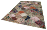 Handmade Patchwork Rug - Kirk Yama Grey Cotton Wool Carpet 7'5''x11'2'' Durable Wool Rug