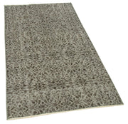 Handmade Vintage Area Rug – Overdyed Wool Rug | Turkish Hand Knotted Grey Carpet 3'2''x5'11''