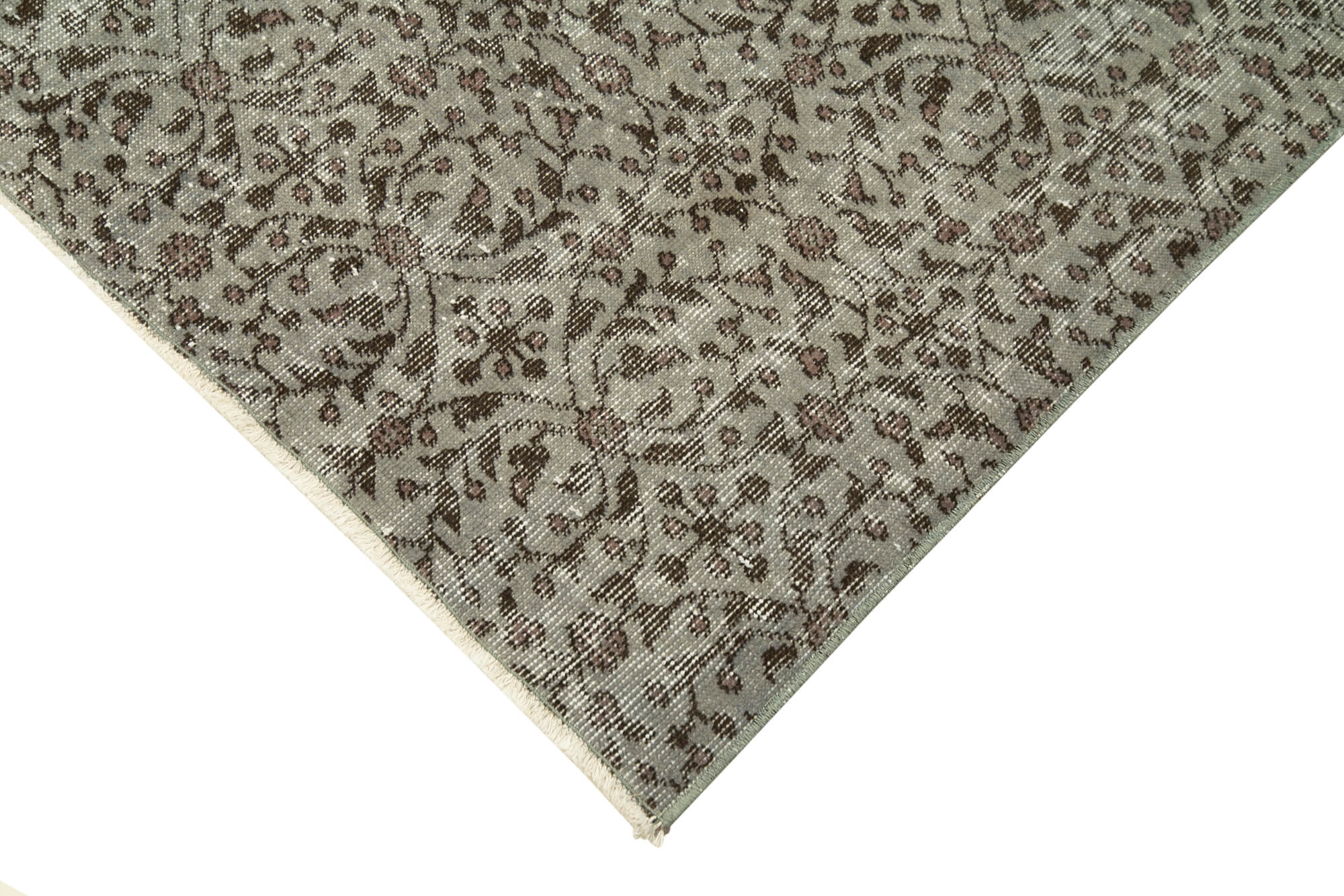 Handmade Vintage Area Rug – Overdyed Wool Rug | Turkish Hand Knotted Grey Carpet 3'2''x5'11''