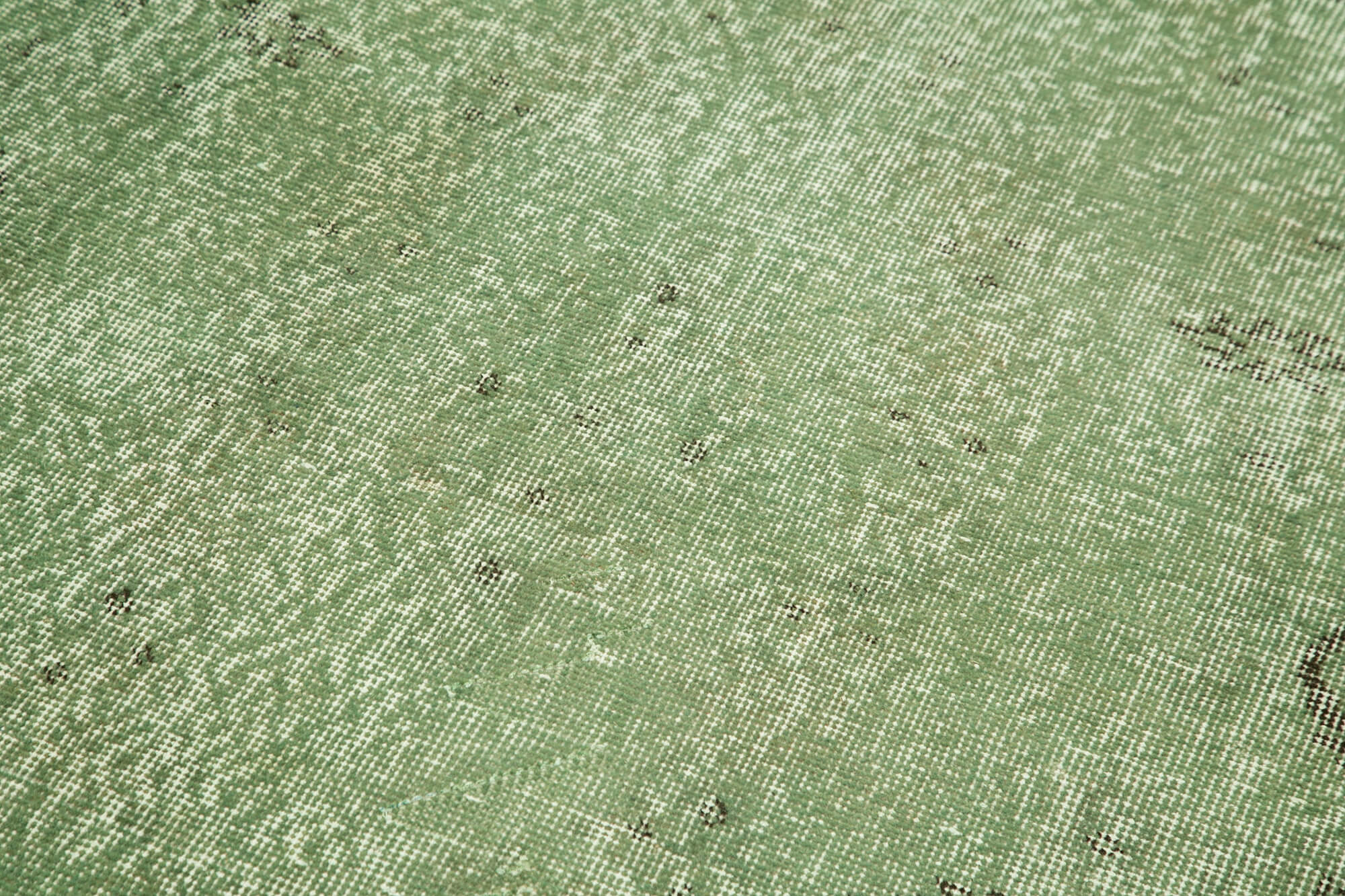 Handmade Vintage Area Rug – Overdyed Wool & Green Cotton, Turkish Bohemian Style 3'6''x6'9''
