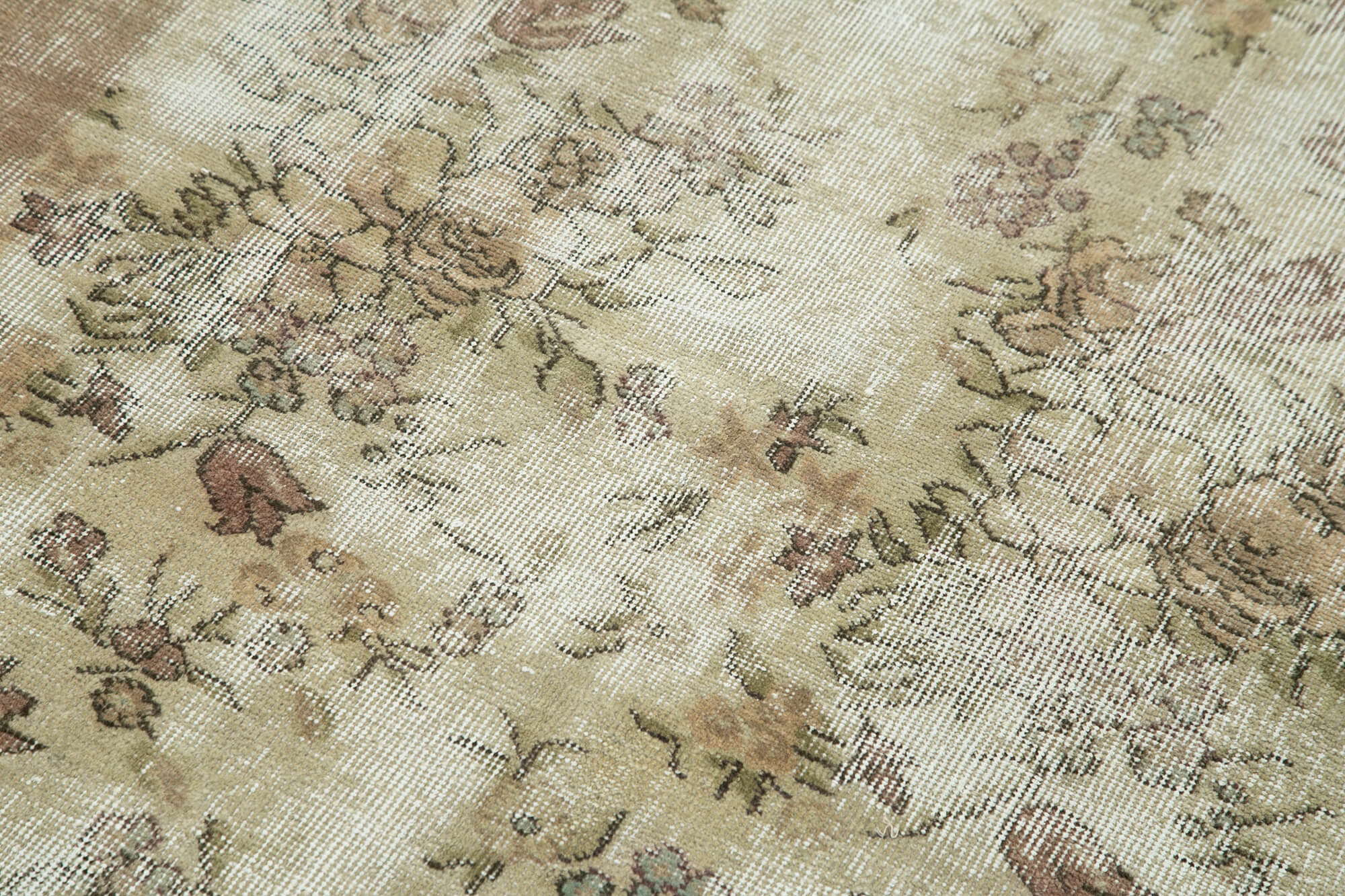 Handmade Vintage Area Rug - Overdyed Wool Rug With Brown Vintage Cotton Blend 3'5''x6'3''