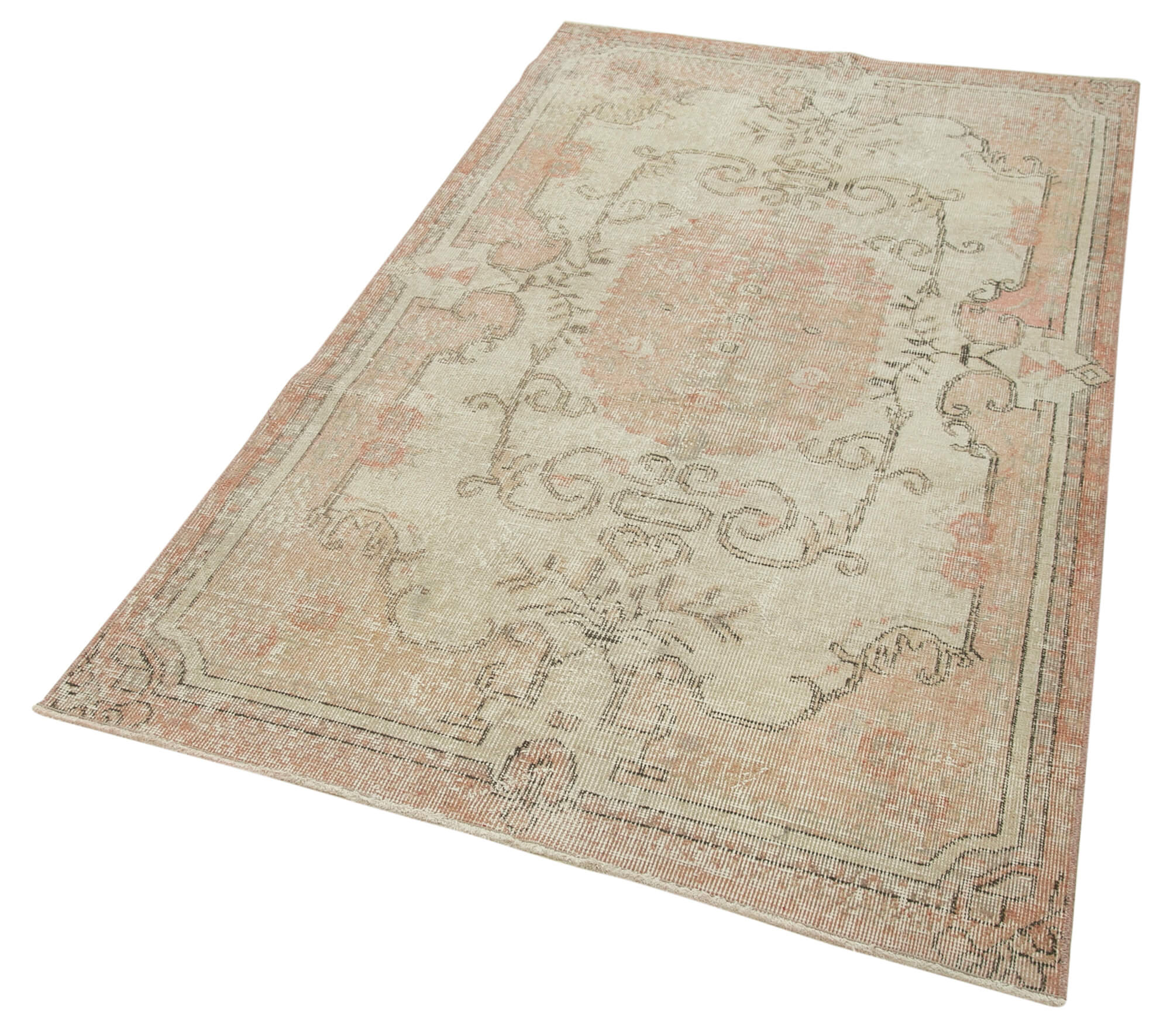Handmade Vintage Area Rug – Overdyed Wool Rug | Turkish Cotton Wool Carpet 3'8''x6'8''