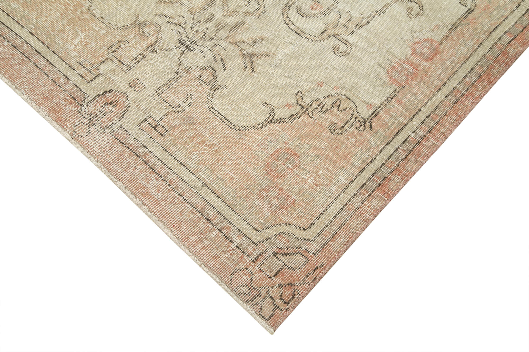 Handmade Vintage Area Rug – Overdyed Wool Rug | Turkish Cotton Wool Carpet 3'8''x6'8''