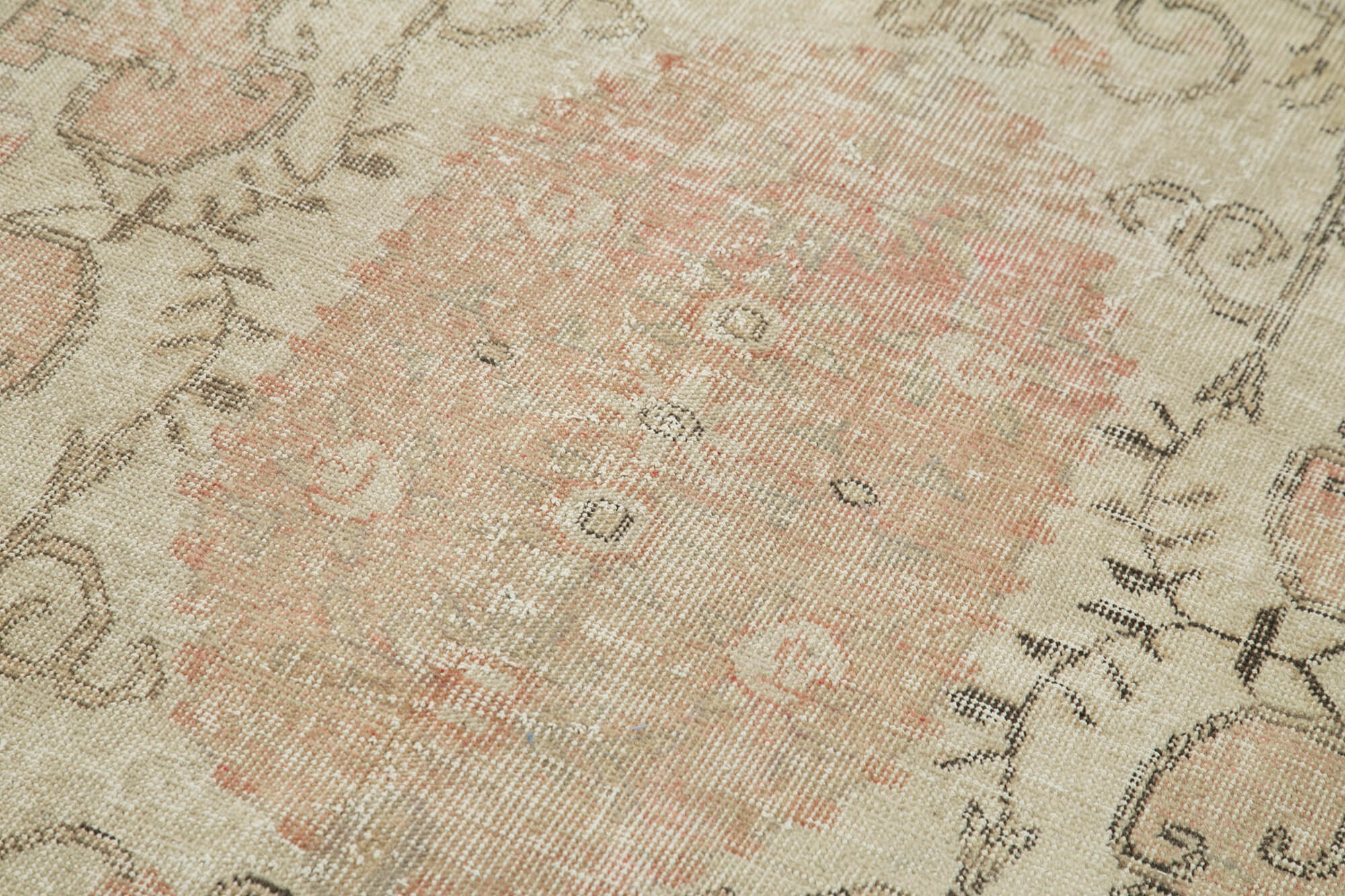 Handmade Vintage Area Rug – Overdyed Wool Rug | Turkish Cotton Wool Carpet 3'8''x6'8''