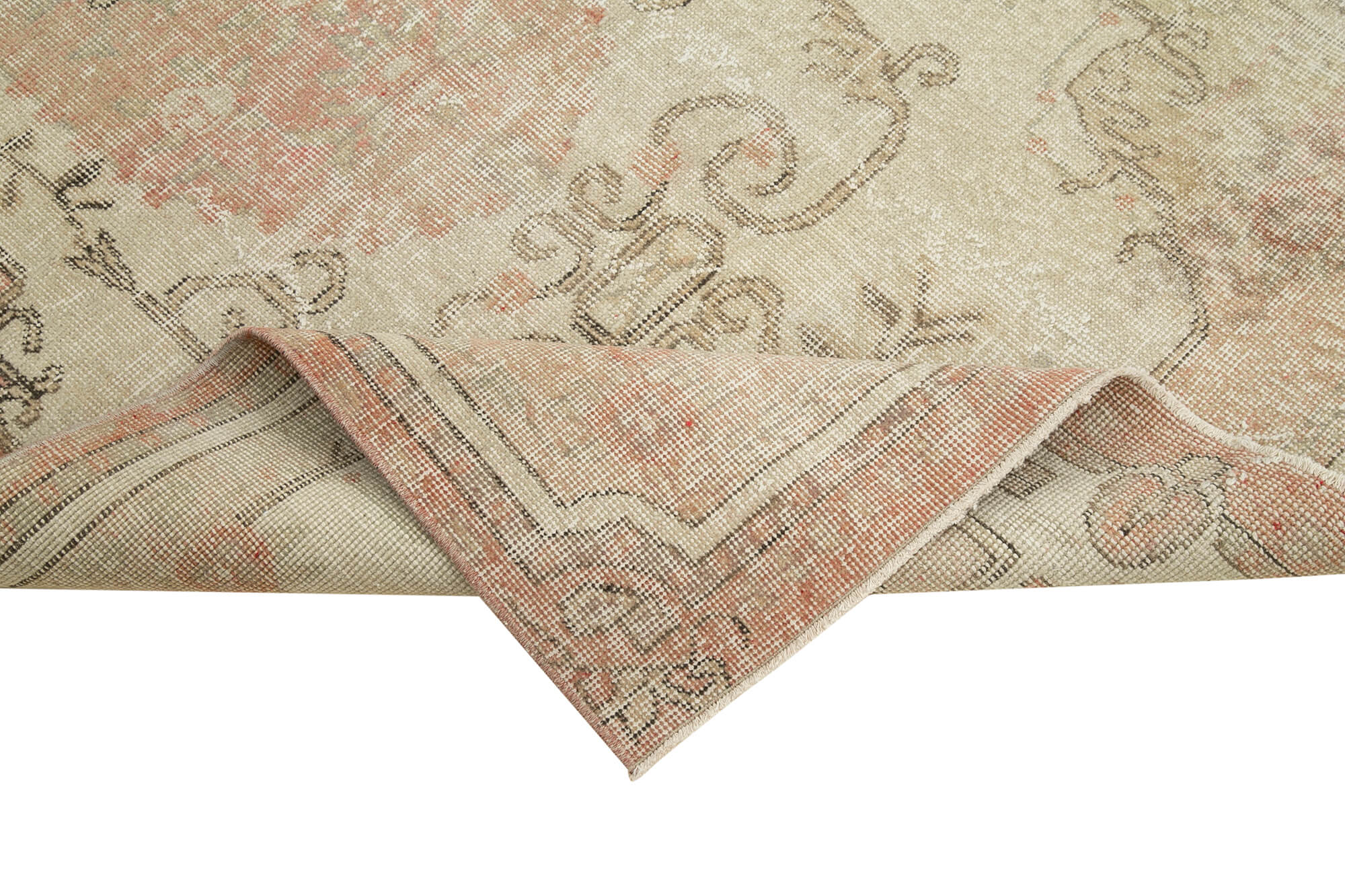Handmade Vintage Area Rug – Overdyed Wool Rug | Turkish Cotton Wool Carpet 3'8''x6'8''