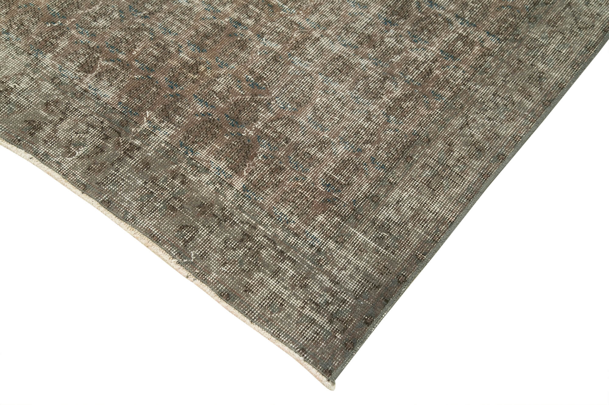 Handmade Vintage Area Rug – Overdyed Wool Rug Brown 3'7''x6'6'' | Turkish Hand Knotted Carpet