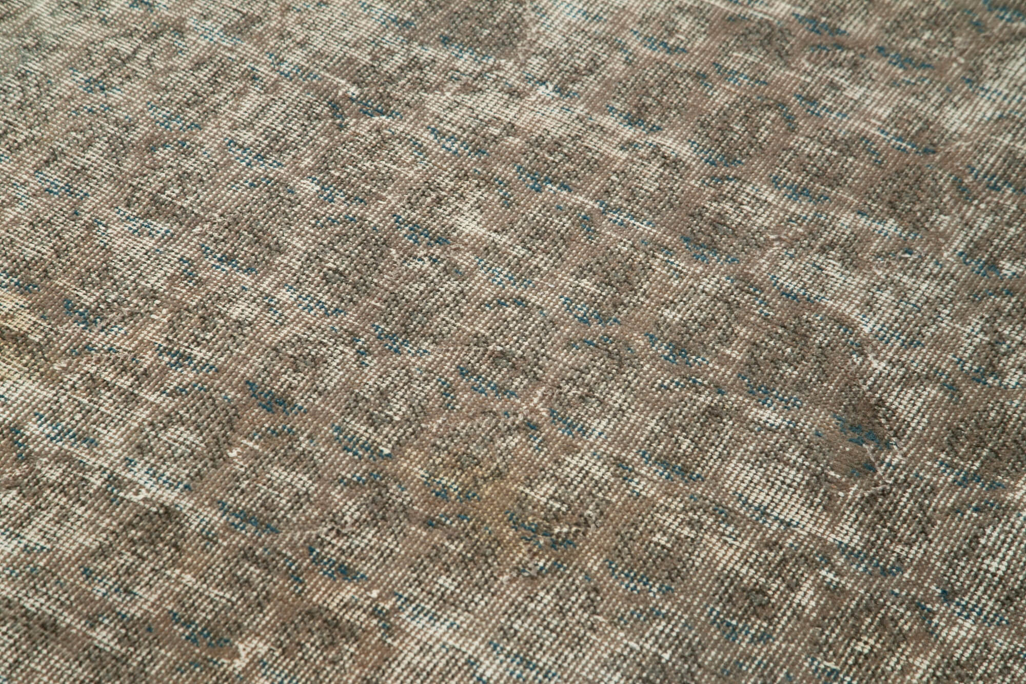 Handmade Vintage Area Rug – Overdyed Wool Rug Brown 3'7''x6'6'' | Turkish Hand Knotted Carpet