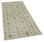Handmade Vintage Area Rug – Overdyed Wool Rug | Beige Cotton Wool Carpet 3'0''x6'5''