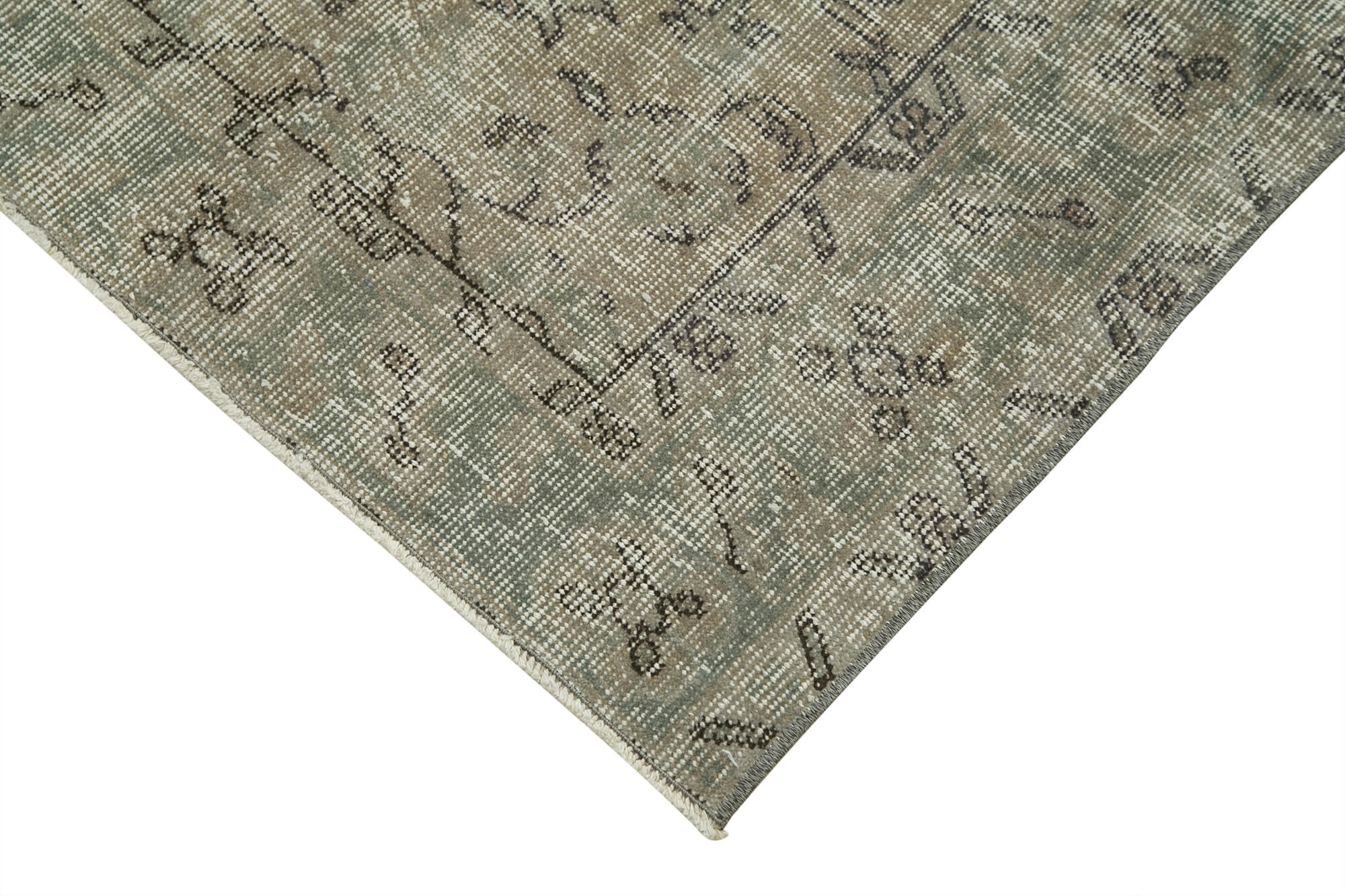 Vintage Wool Area Rug – Handmade Turkish Overdyed Grey Rug 2'11'' x 5'9''