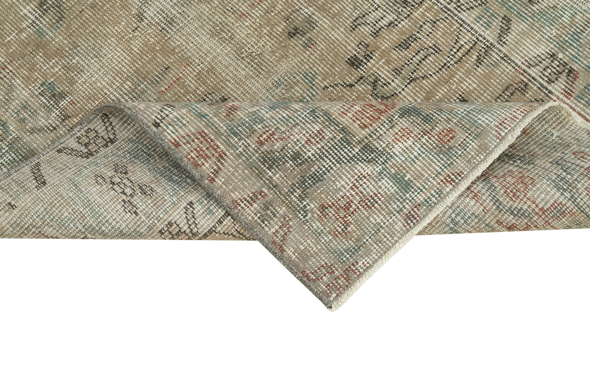 Vintage Wool Area Rug – Handmade Turkish Overdyed Grey Rug 2'11'' x 5'9''