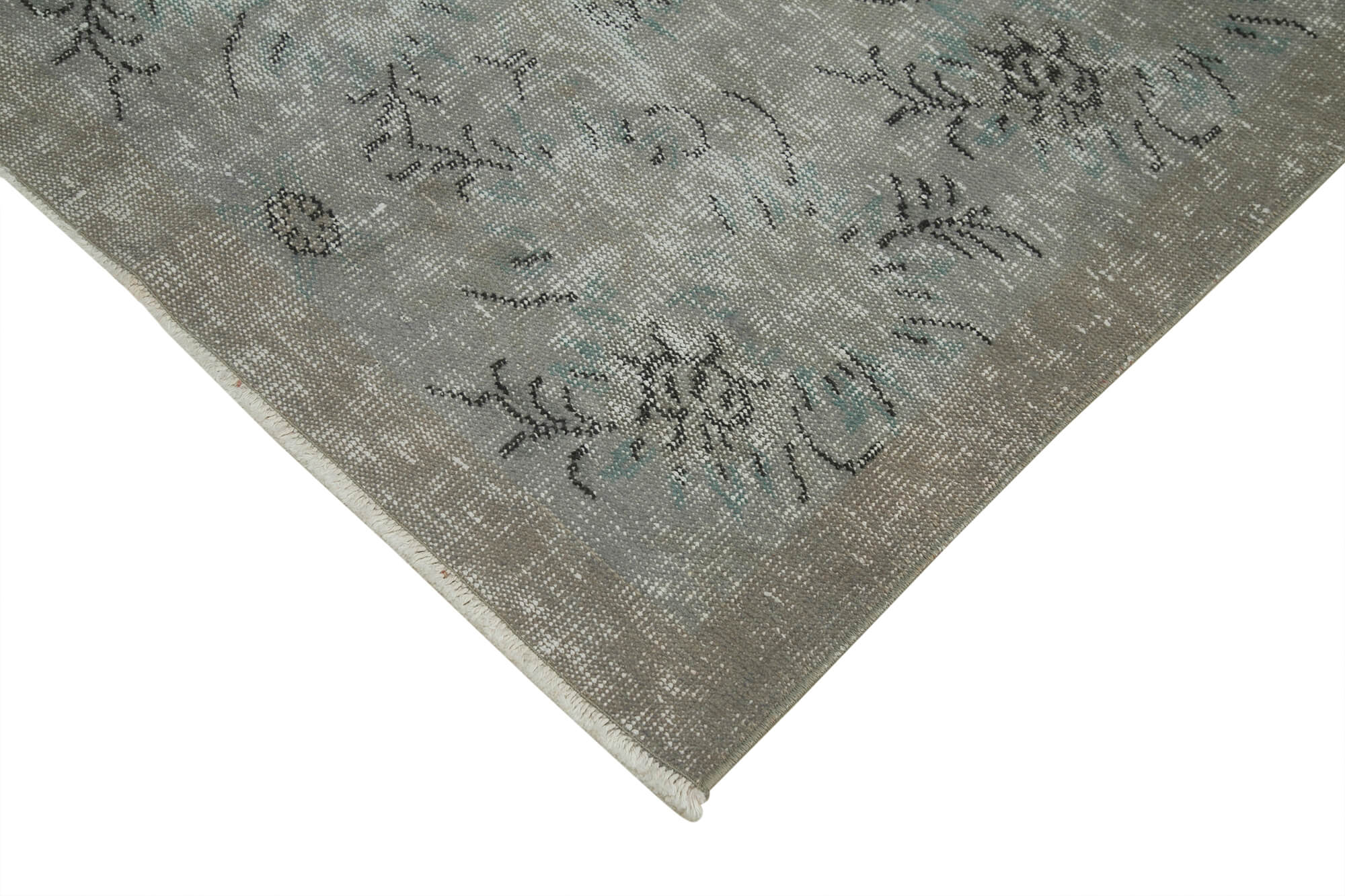Handmade Vintage Area Rug – Overdyed Wool Rug | Turkish Cotton Wool Carpet 3'6''x6'1''