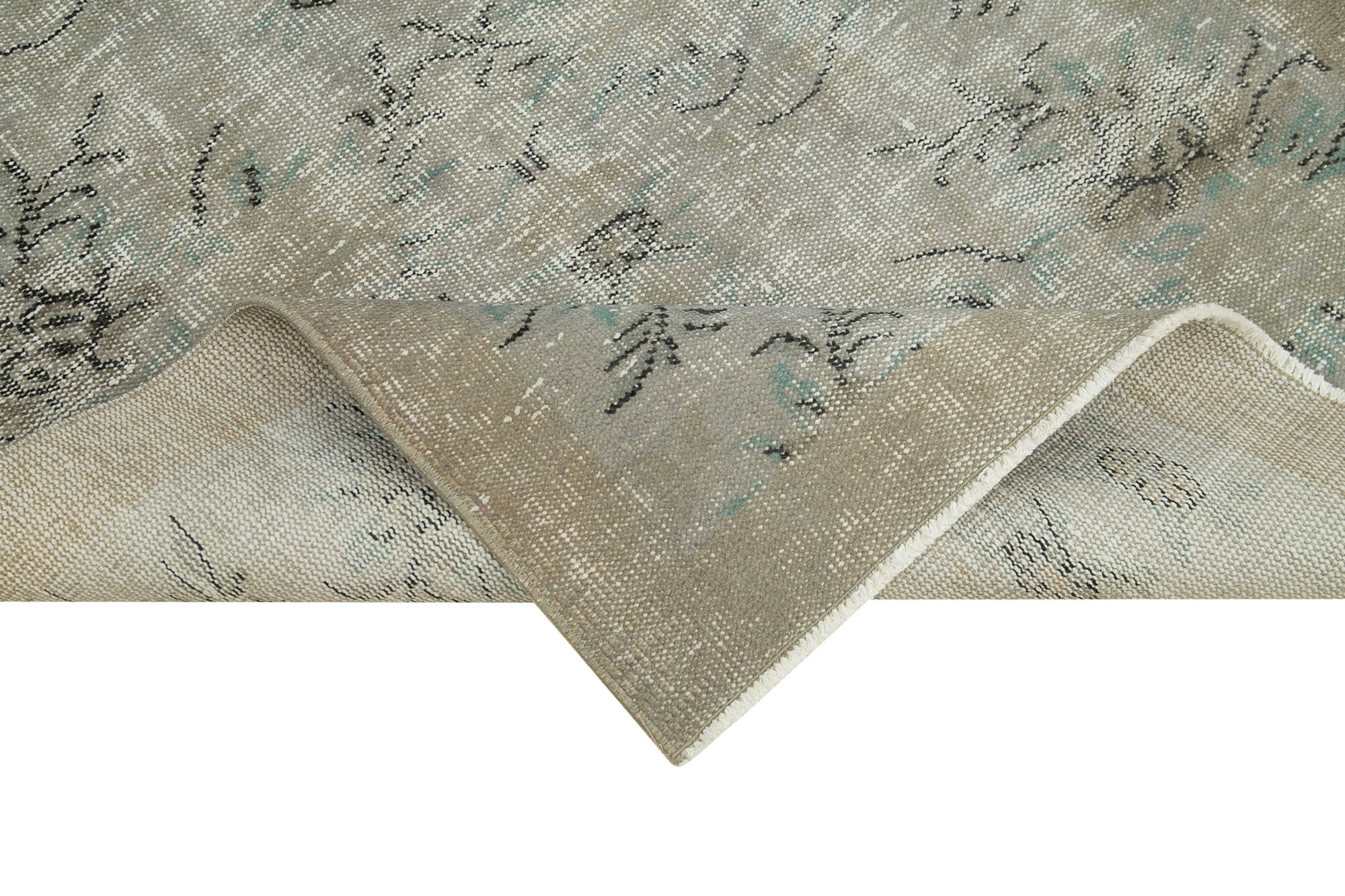 Handmade Vintage Area Rug – Overdyed Wool Rug | Turkish Cotton Wool Carpet 3'6''x6'1''