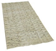 Handmade Vintage Area Rug – Overdyed Beige Cotton Wool Carpet 3'1''x6'0''
