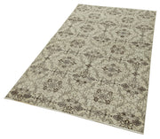 Overdyed Vintage Beige Vintage Cotton Wool Handmade Area Rug 3'10'' x 6'11''
