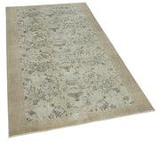Vintage Area Rug - Handmade Wool Rug Overdyed Beige 3'8''x6'4'' Turkish Hand Knotted
