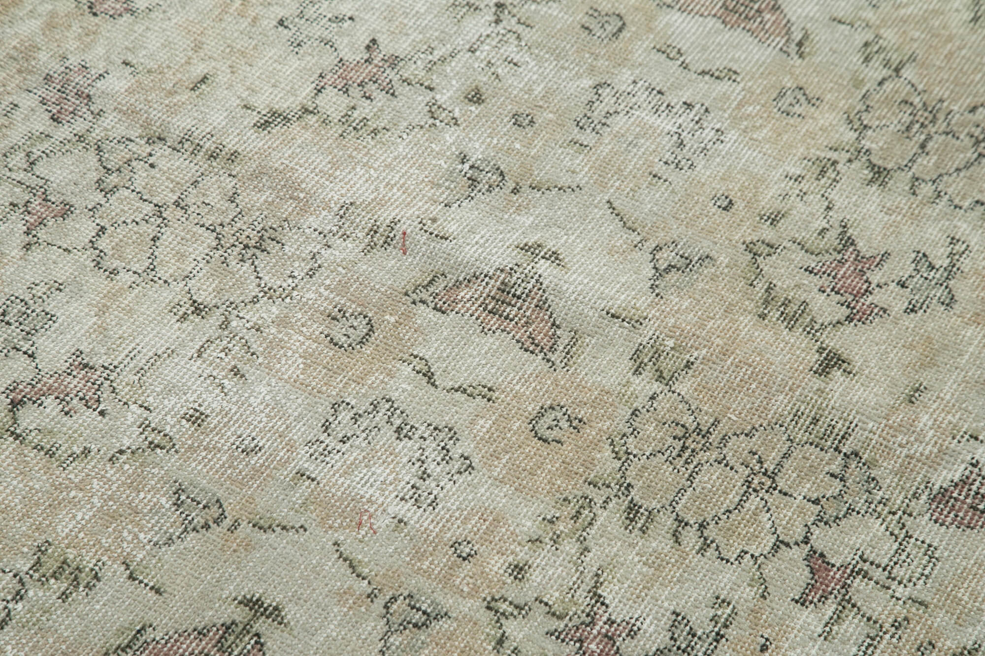 Vintage Area Rug - Handmade Wool Rug Overdyed Beige 3'8''x6'4'' Turkish Hand Knotted
