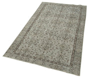 Handmade Vintage Area Rug – Overdyed Wool Rug 3x6 Grey Cotton Wool Carpet
