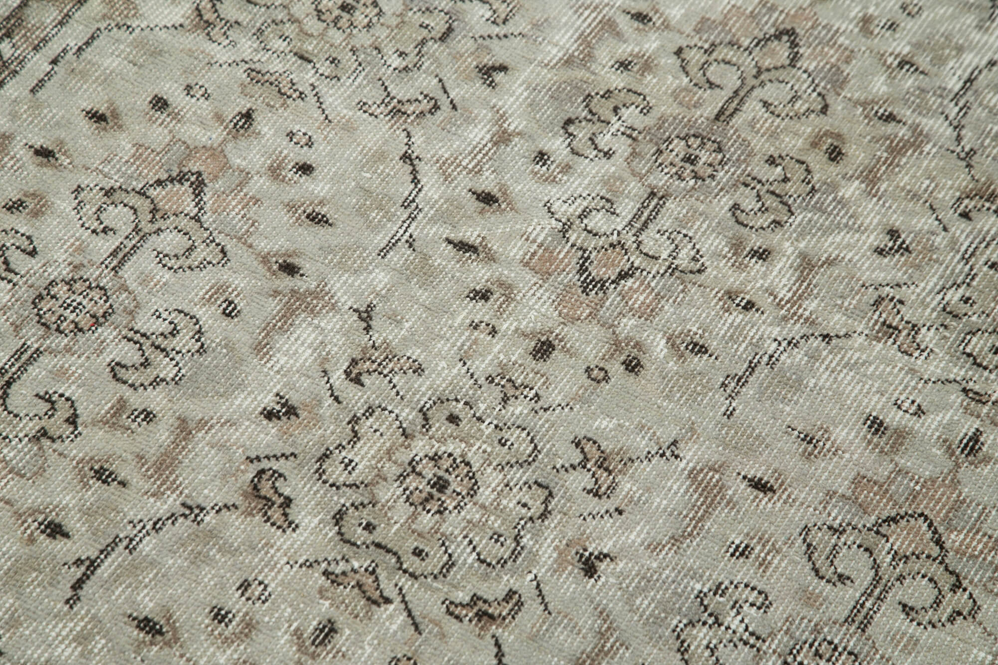 Handmade Vintage Area Rug – Overdyed Wool Rug 3x6 Grey Cotton Wool Carpet