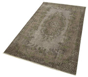 Handmade Vintage Area Rug – Overdyed Wool Rug Brown 3'8'' x 6'7'' Classic Living Room