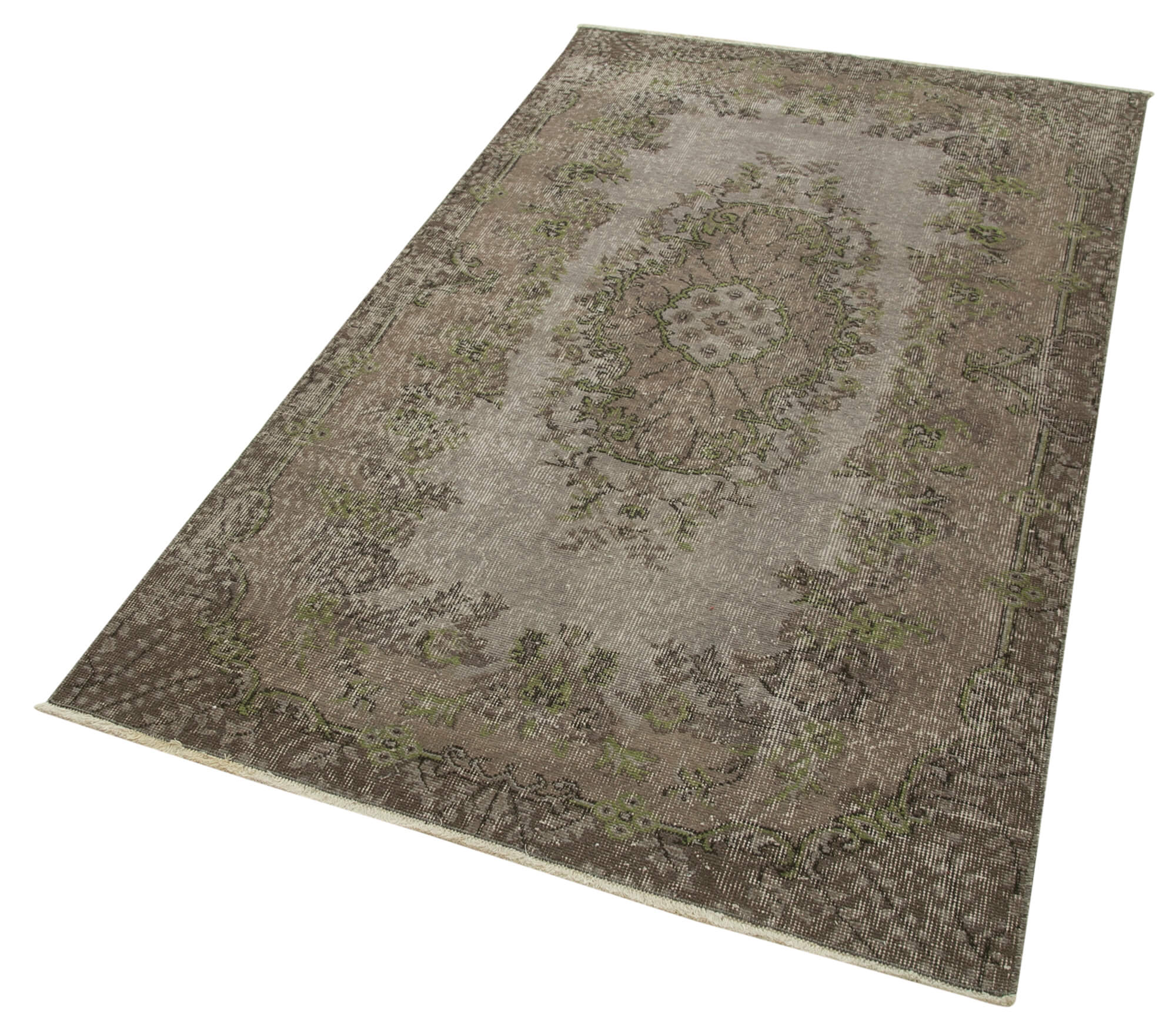 Handmade Vintage Area Rug – Overdyed Wool Rug Brown 3'8'' x 6'7'' Classic Living Room
