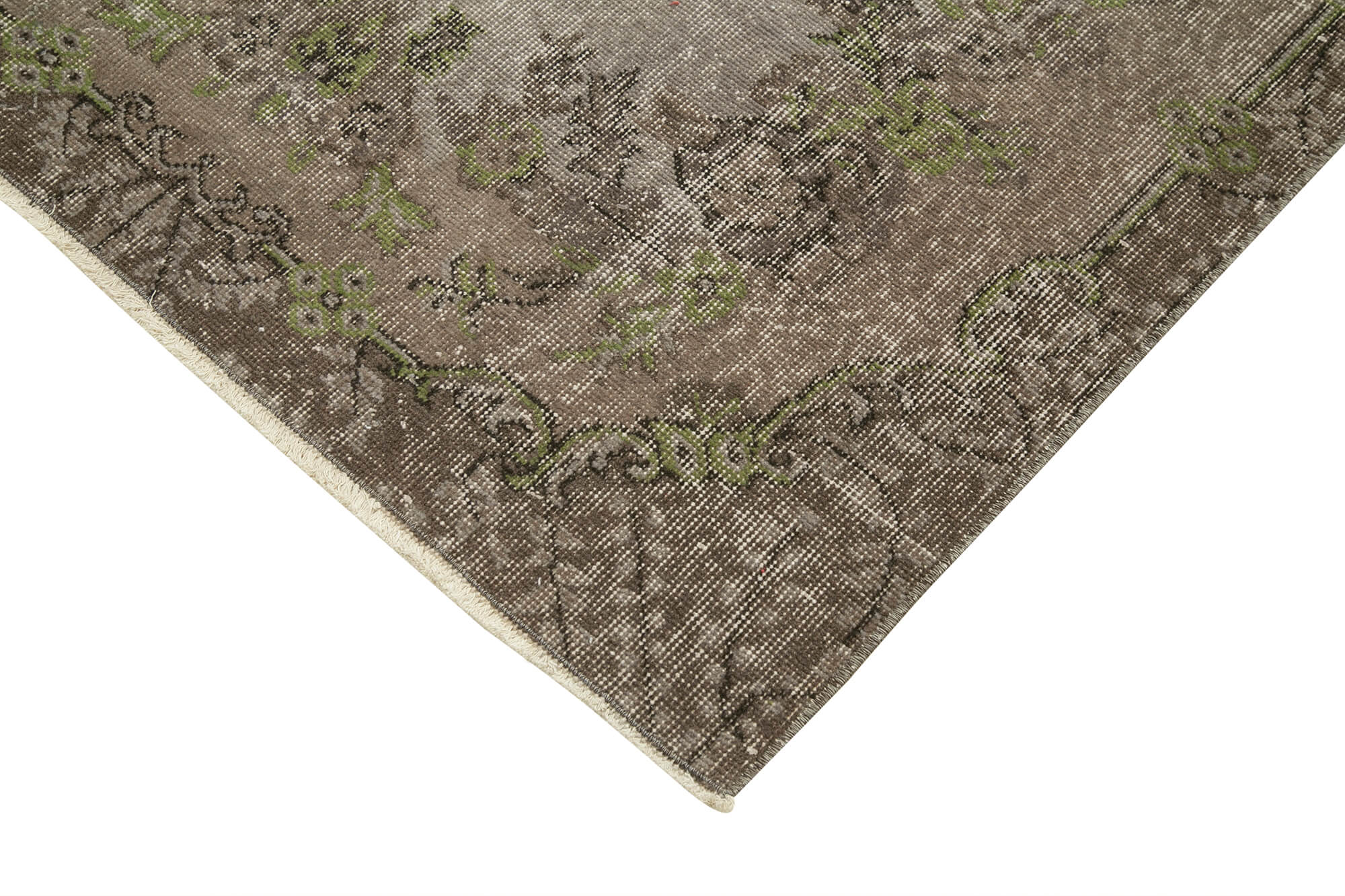Handmade Vintage Area Rug – Overdyed Wool Rug Brown 3'8'' x 6'7'' Classic Living Room
