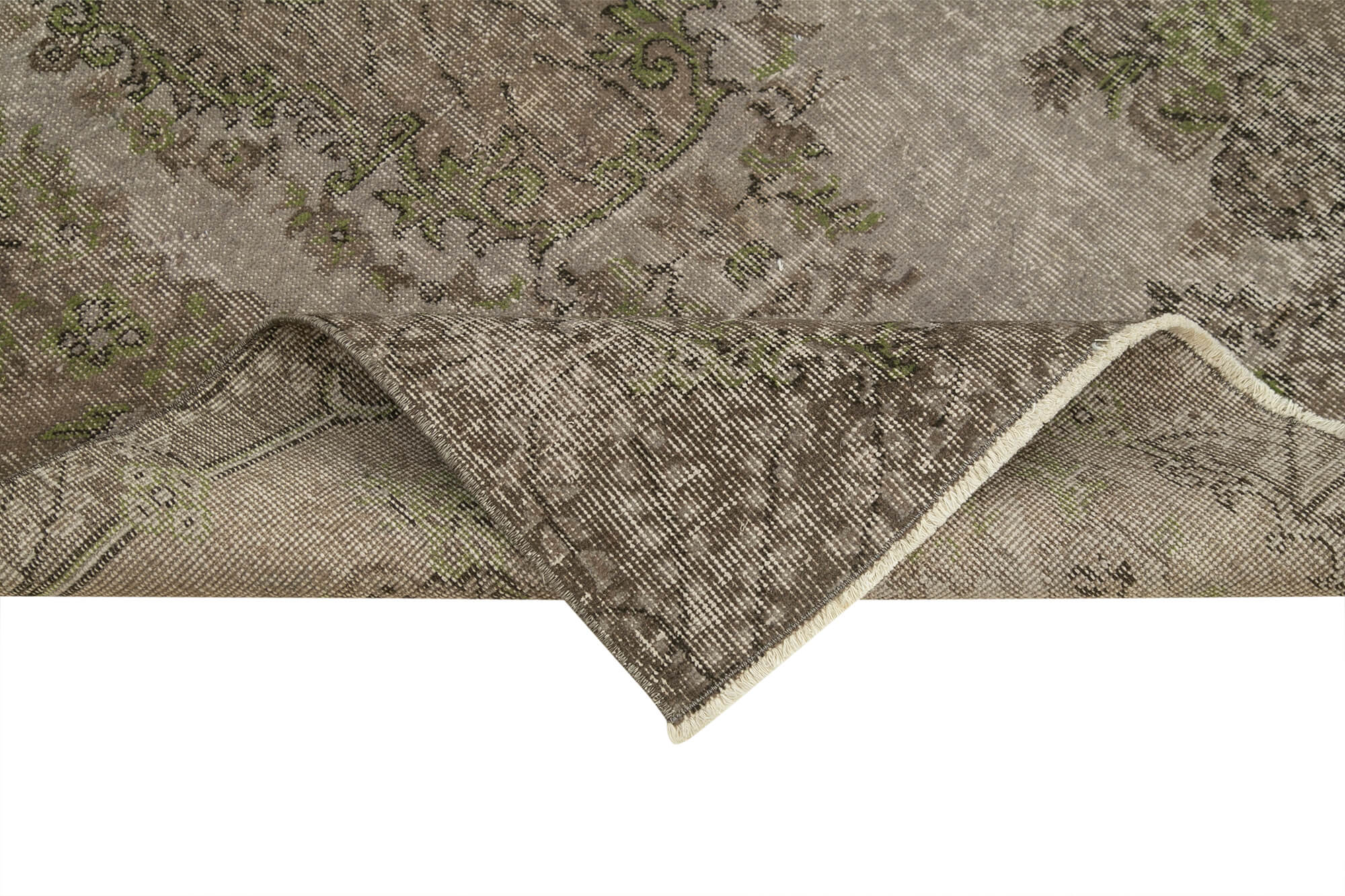 Handmade Vintage Area Rug – Overdyed Wool Rug Brown 3'8'' x 6'7'' Classic Living Room