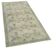 Handmade Area Rug – Overdyed Vintage Carpet 3'1'' x 6'3'' Wool Cotton Blend