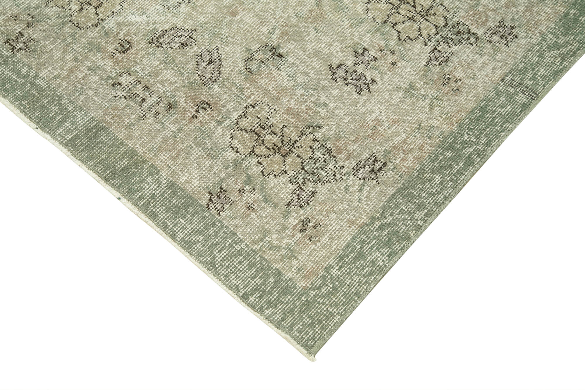 Handmade Area Rug – Overdyed Vintage Carpet 3'1'' x 6'3'' Wool Cotton Blend