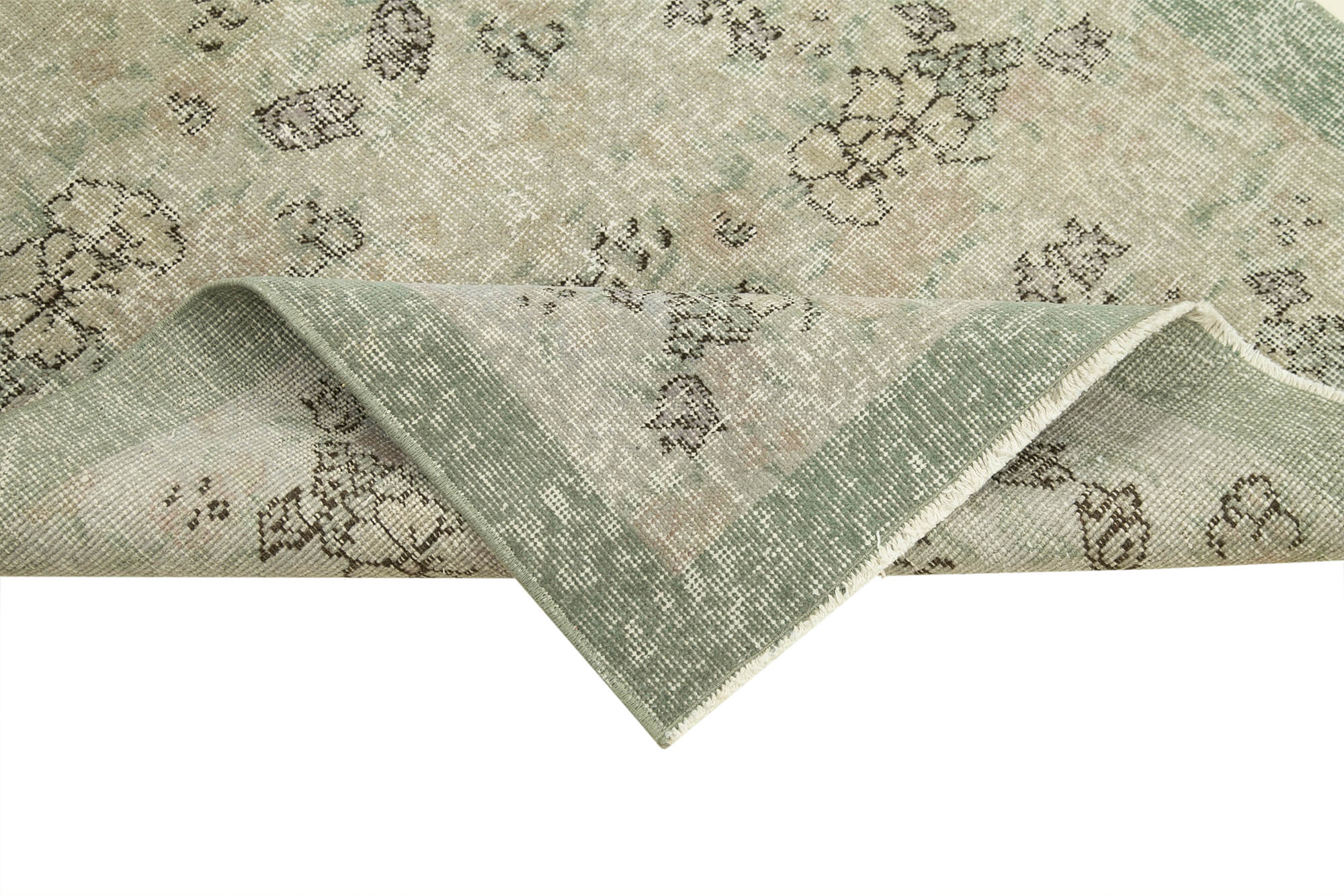 Handmade Area Rug – Overdyed Vintage Carpet 3'1'' x 6'3'' Wool Cotton Blend