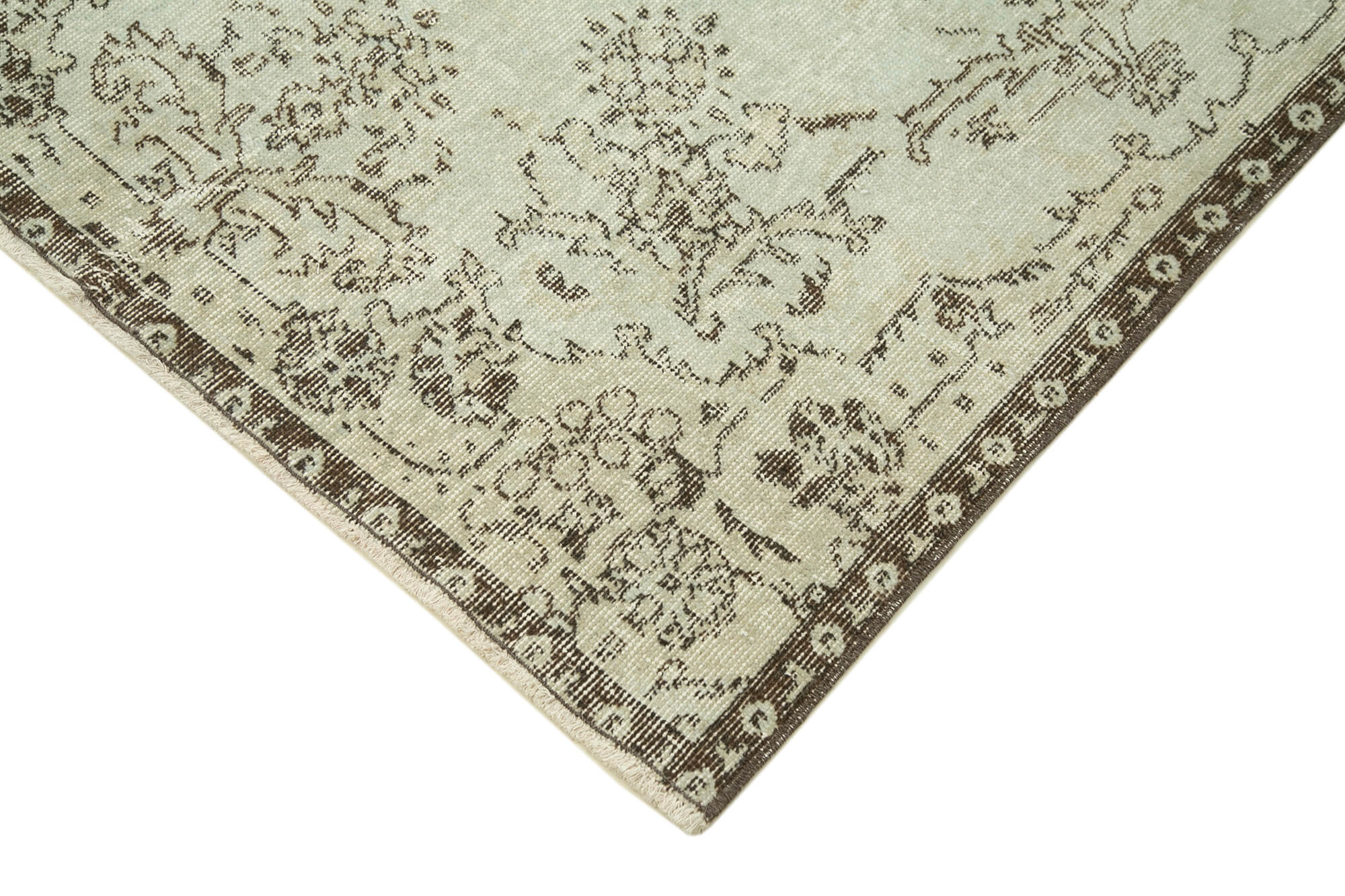 Handmade Area Rug – Overdyed Grey Vintage Cotton Wool Carpet 3'9'' x 6'10''