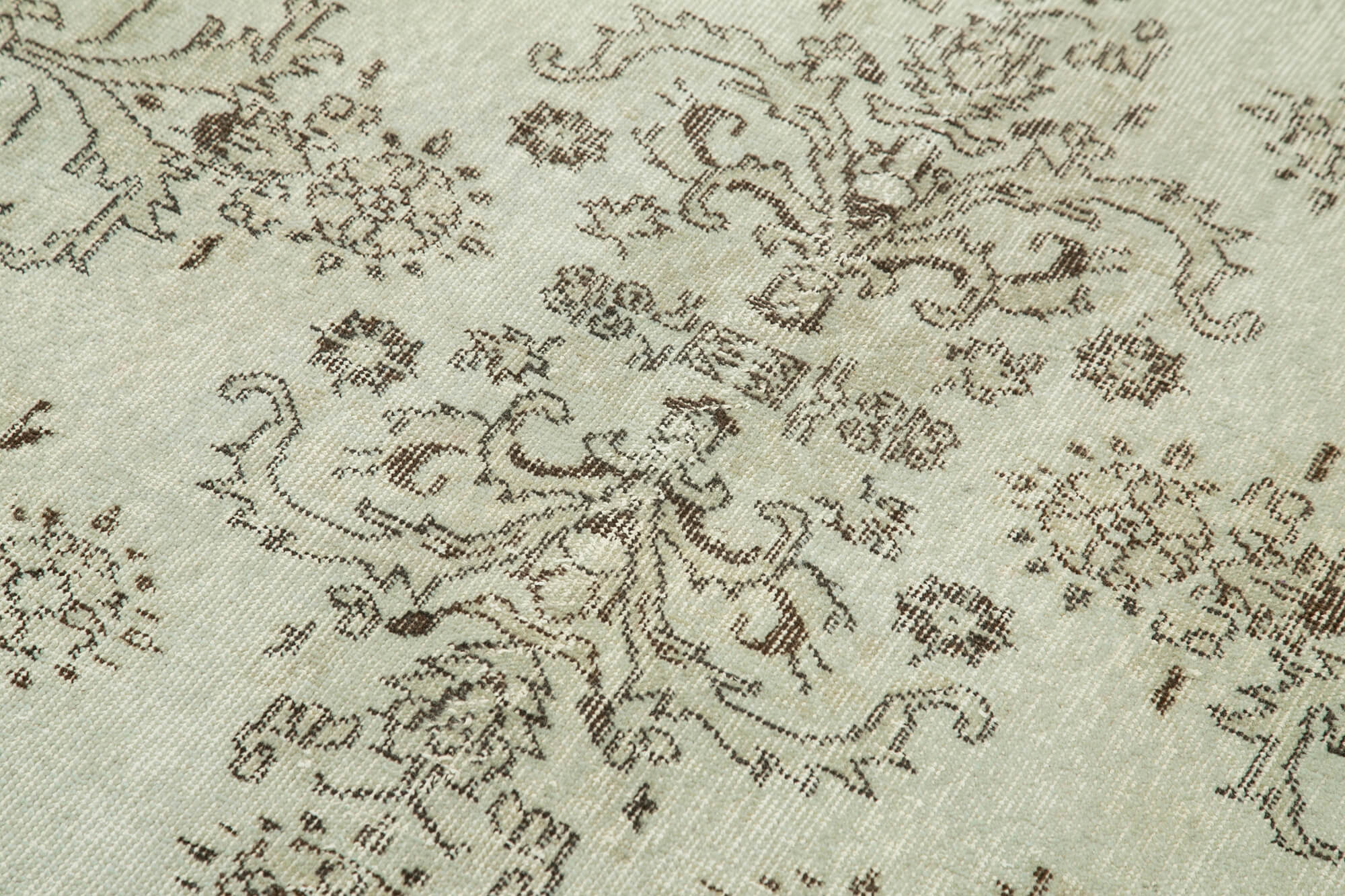 Handmade Area Rug – Overdyed Grey Vintage Cotton Wool Carpet 3'9'' x 6'10''