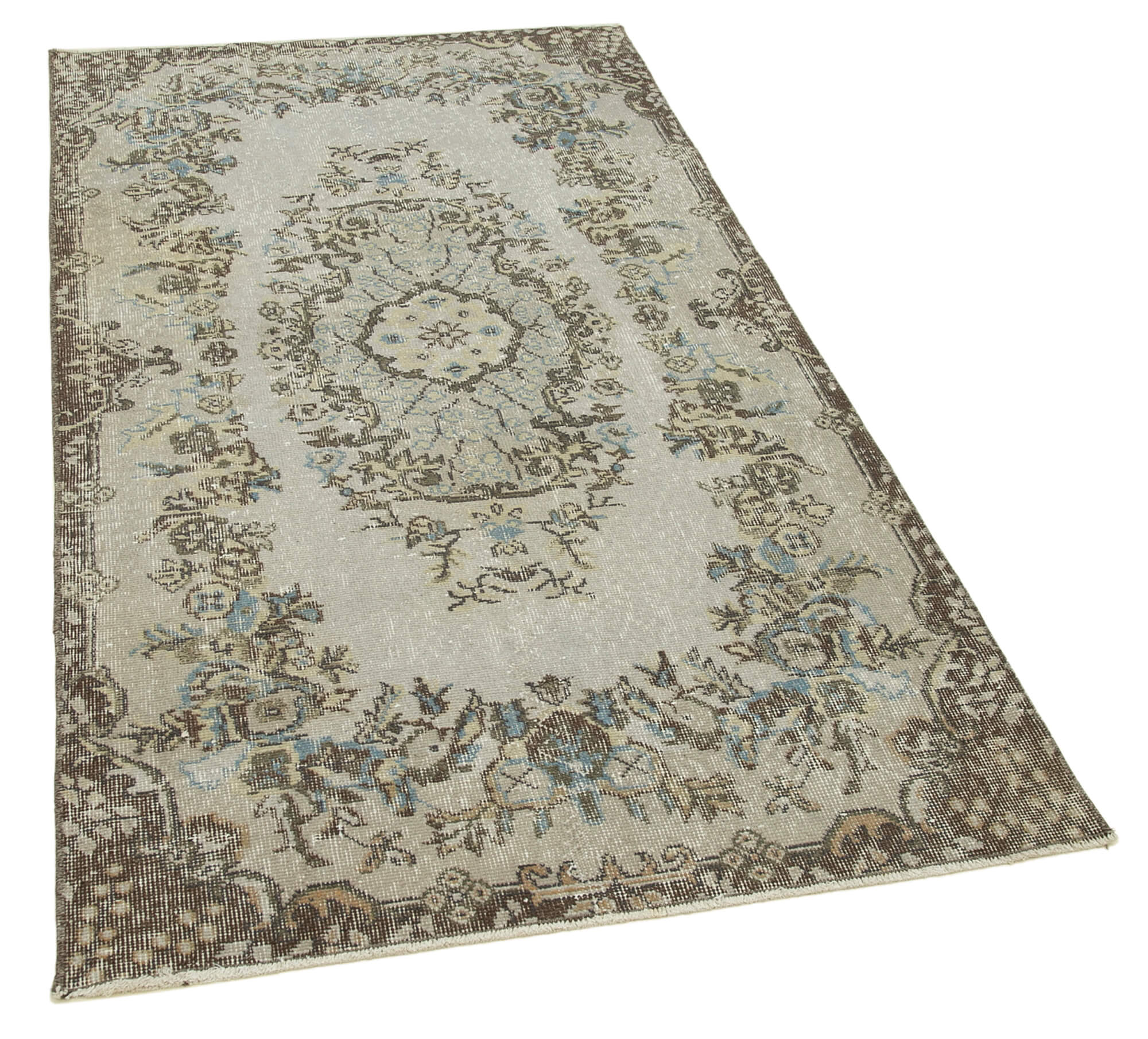 Handmade Vintage Area Rug - Overdyed Wool Rug | Turkish Vintage Carpet 3'5''x6'4''
