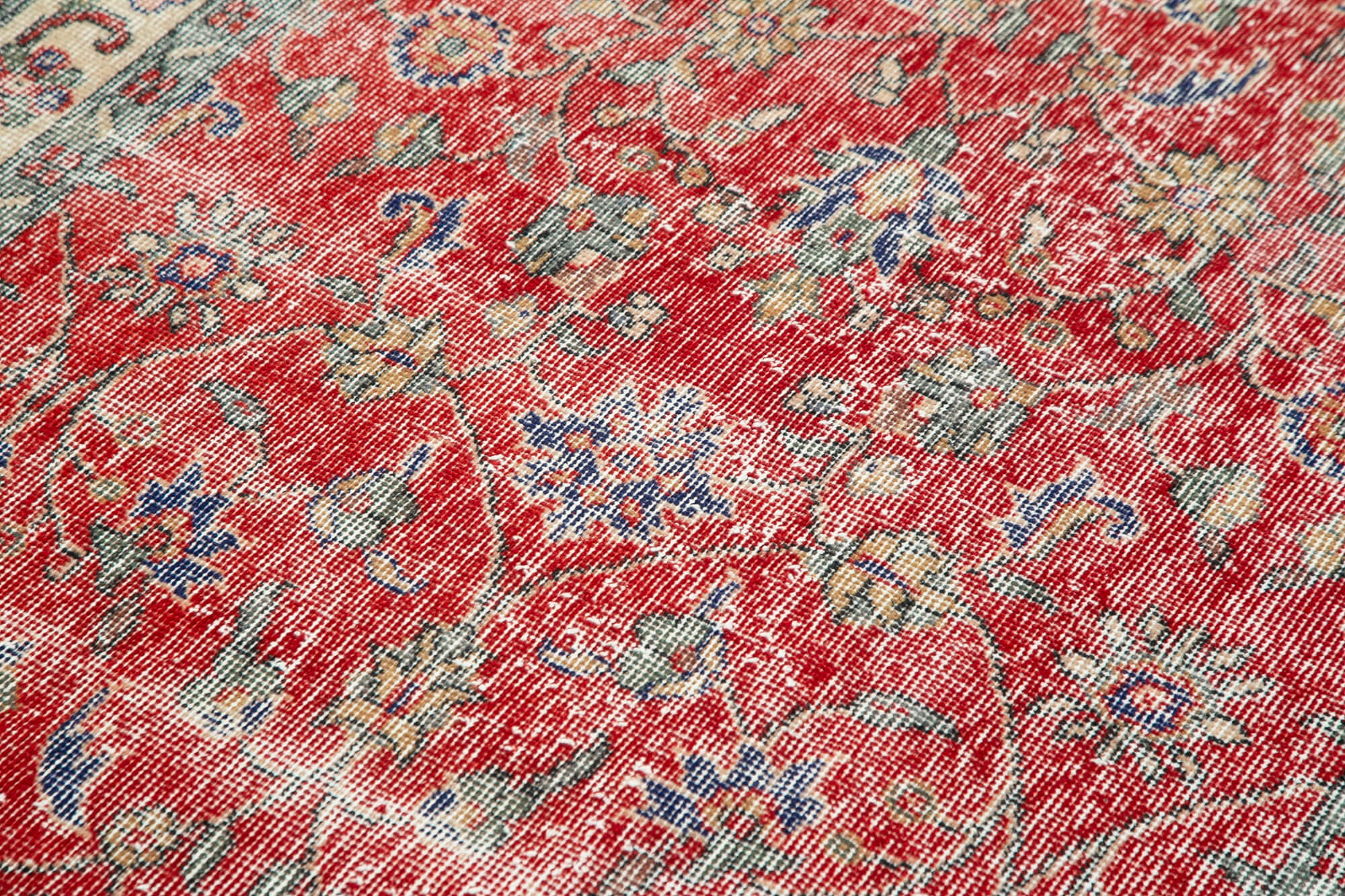 Vintage Area Rug - Handmade Wool Rug Overdyed Red, Turkish Hand Knotted 3'9''x6'5''