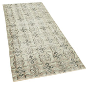 Vintage Handmade Area Rug – Overdyed Neutral Beige Turkish Hand Knotted Carpet 2'11''x6'6''