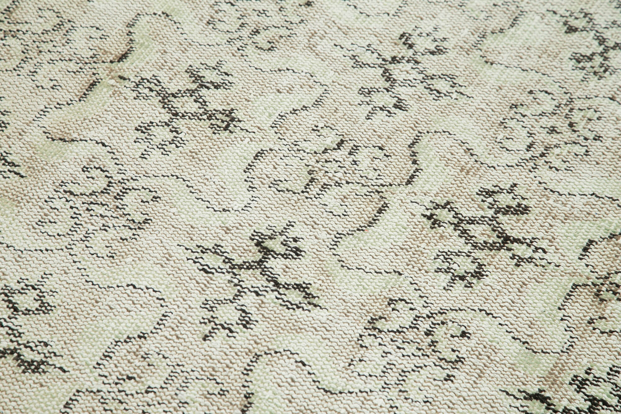 Vintage Handmade Area Rug – Overdyed Neutral Beige Turkish Hand Knotted Carpet 2'11''x6'6''