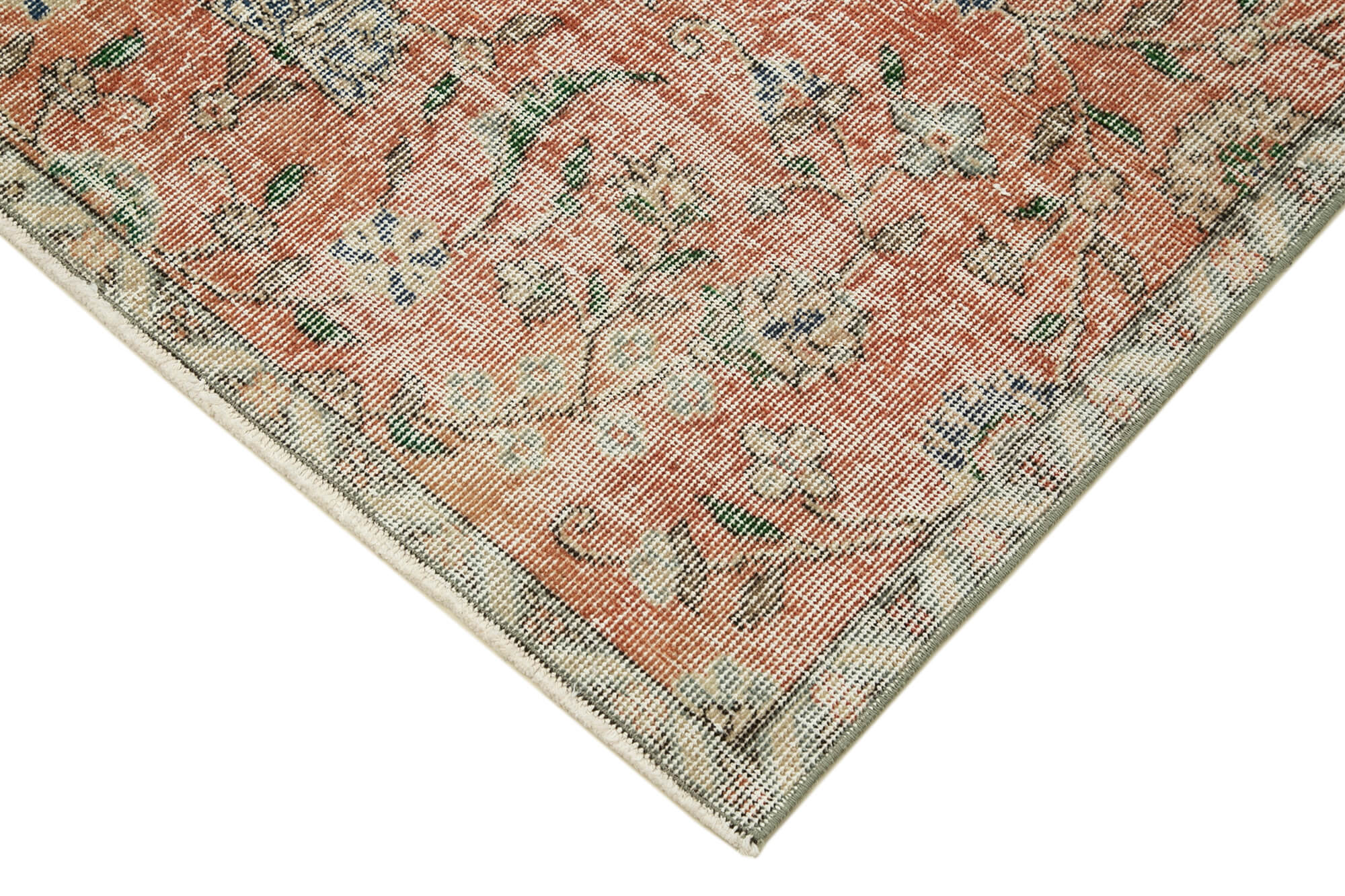 Vintage Overdyed Rug - Handmade Turkish Cotton Wool Area Rug 3x7 Feet