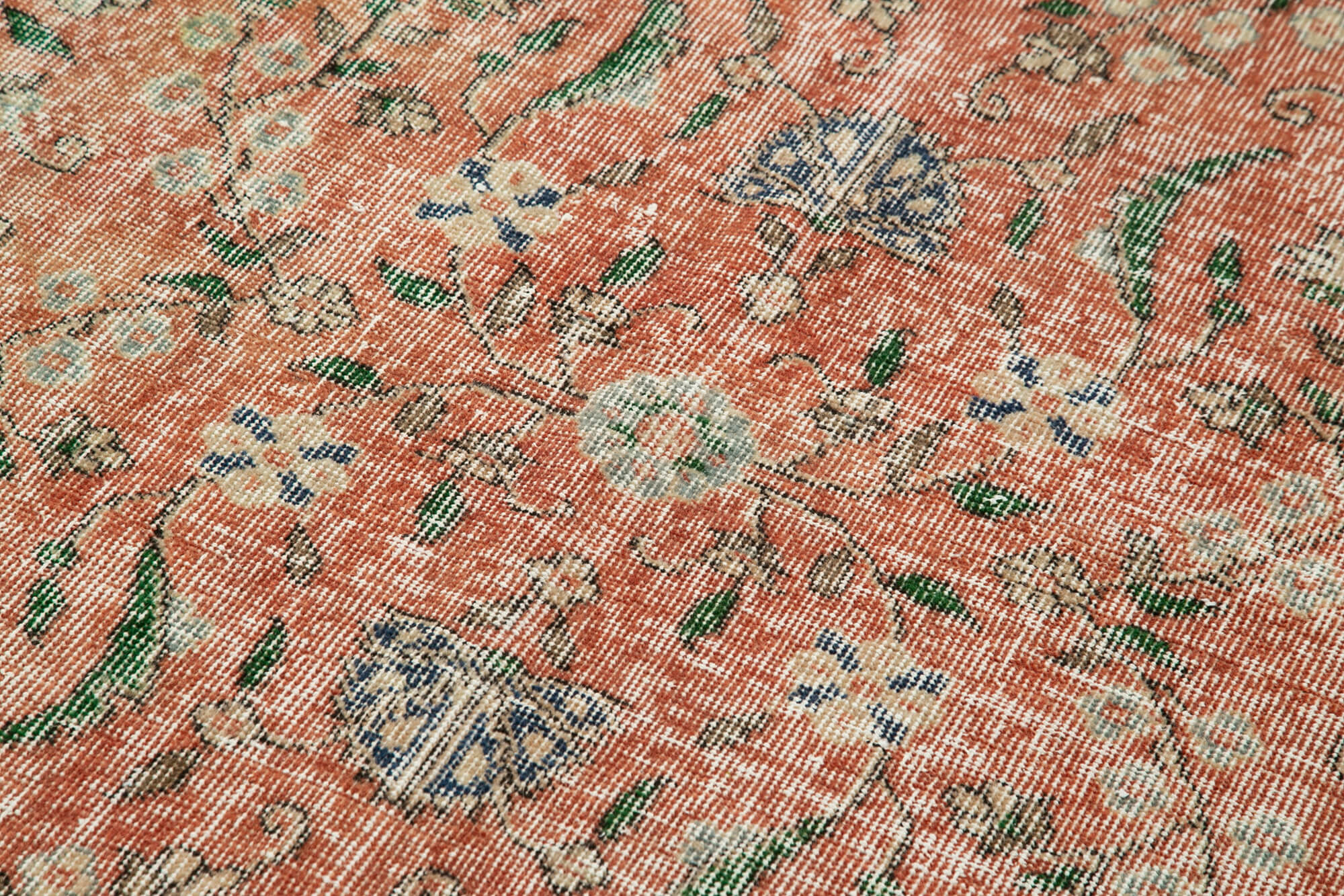 Vintage Overdyed Rug - Handmade Turkish Cotton Wool Area Rug 3x7 Feet