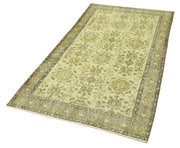 Vintage Handmade Area Rug - Overdyed Cotton Wool Carpet 3'10''x6'8'' | Turkish Hand Knotted