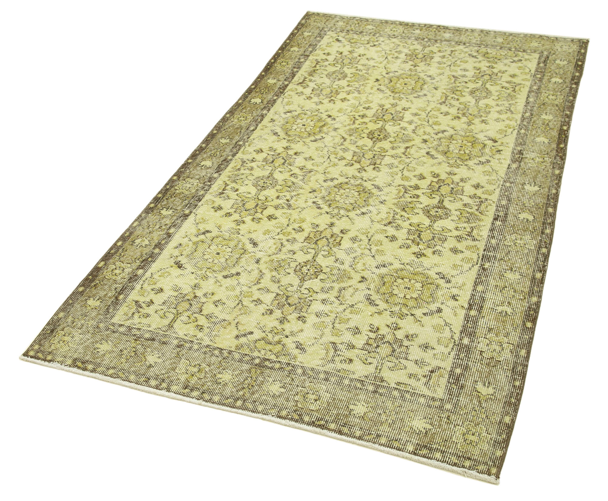 Vintage Handmade Area Rug - Overdyed Cotton Wool Carpet 3'10''x6'8'' | Turkish Hand Knotted