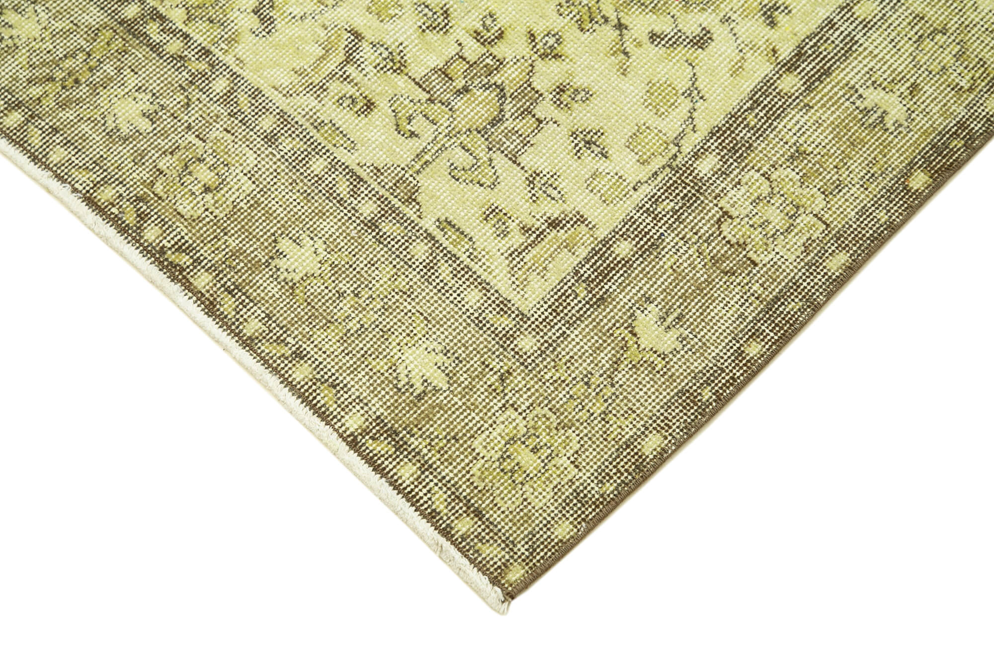 Vintage Handmade Area Rug - Overdyed Cotton Wool Carpet 3'10''x6'8'' | Turkish Hand Knotted