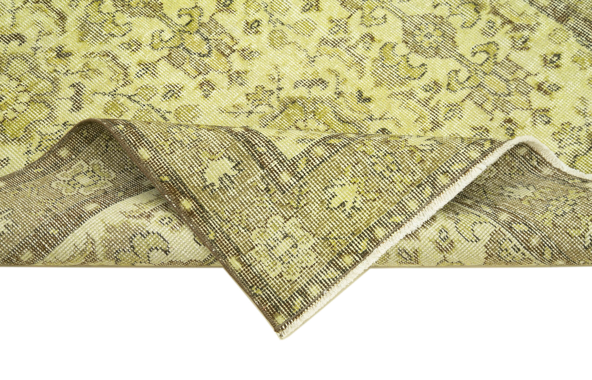 Vintage Handmade Area Rug - Overdyed Cotton Wool Carpet 3'10''x6'8'' | Turkish Hand Knotted
