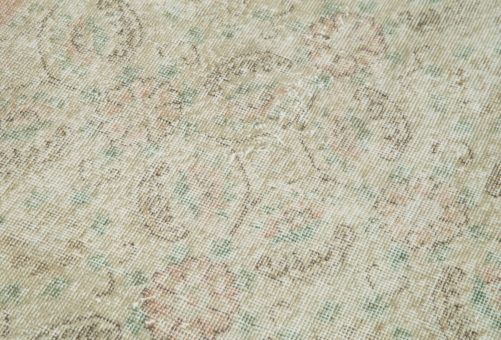 Handmade Area Rug – Overdyed Wool Vintage Cotton Rug 3'1'' x 6'2'' Beige