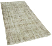 Vintage Area Rug - Overdyed Beige Handmade Wool Rug, Turkish Hand Knotted Carpet 3'2" x 6'6"