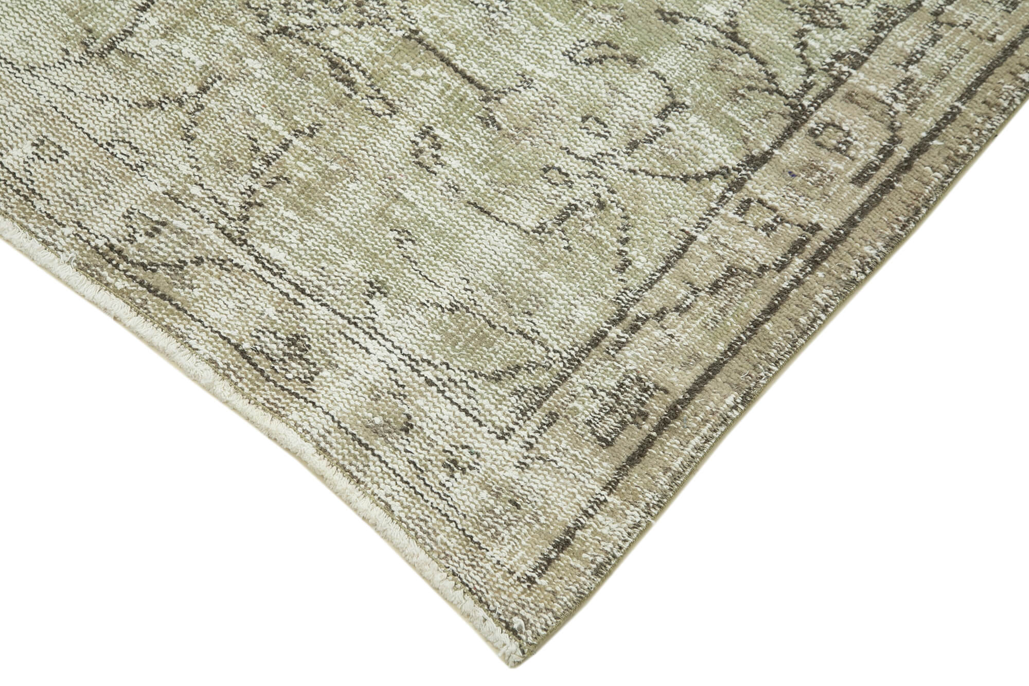 Vintage Area Rug - Overdyed Beige Handmade Wool Rug, Turkish Hand Knotted Carpet 3'2" x 6'6"