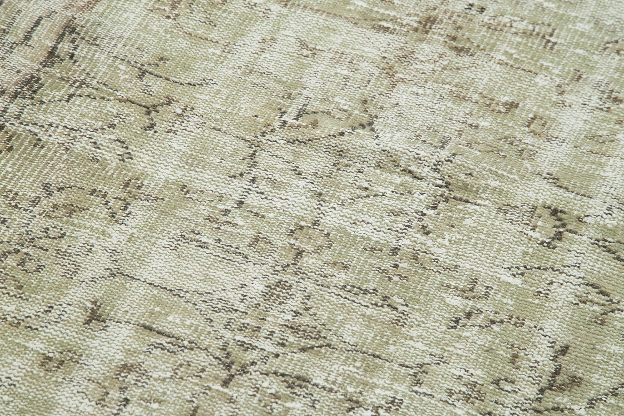 Vintage Area Rug - Overdyed Beige Handmade Wool Rug, Turkish Hand Knotted Carpet 3'2" x 6'6"