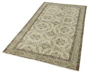 Handmade Vintage Area Rug – Overdyed Cotton Wool Turkish Hand Knotted Carpet 3'9''x6'10''
